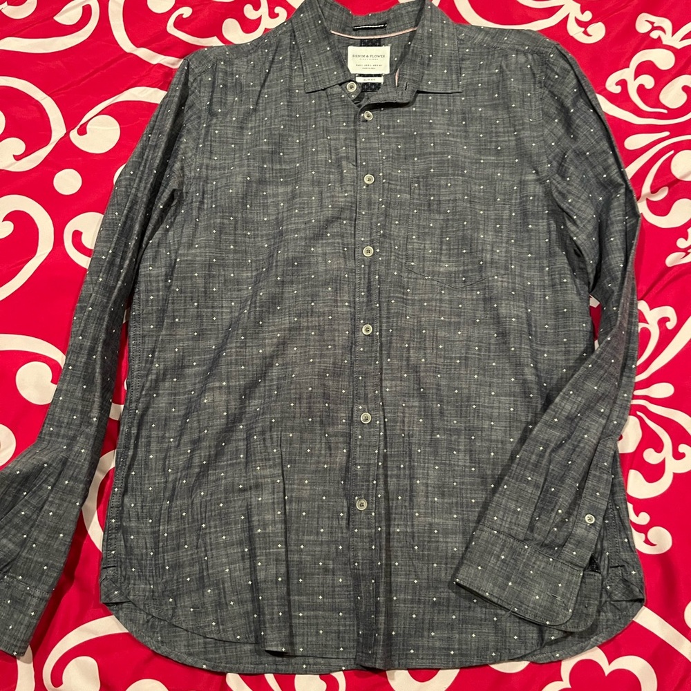 Mens denim and flowers large